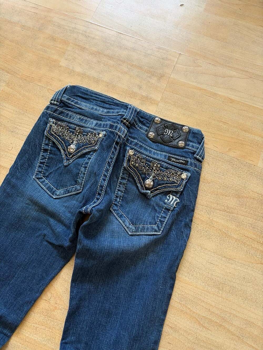 Miss Me Bootcut Jeans Size 26 Embellished Flap Pockets